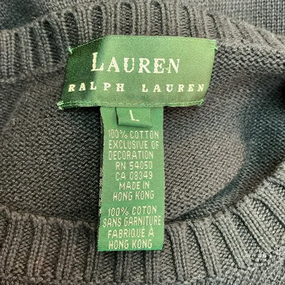 Lauren Ralph Lauren Cotton Knit Sweater Embroidered Sailboat Design Womens Large - Picture 8 of 10